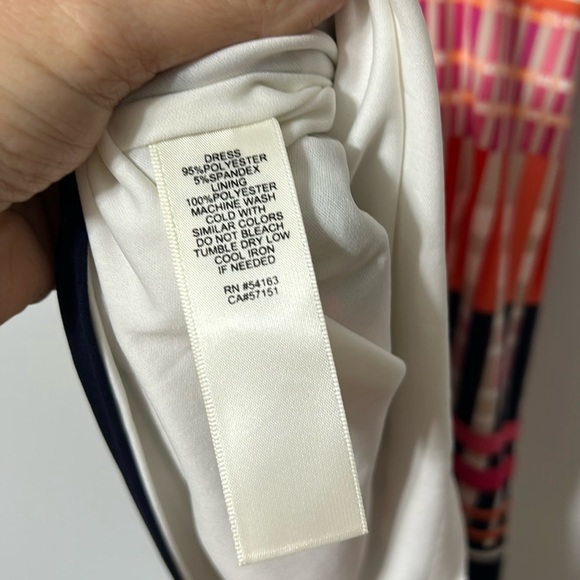 ELIZA J MULTI COLOR CROSS HATCH STRIPED JERSEY 3/4 SLEEVE DRESS 14 - Picture 5 of 5